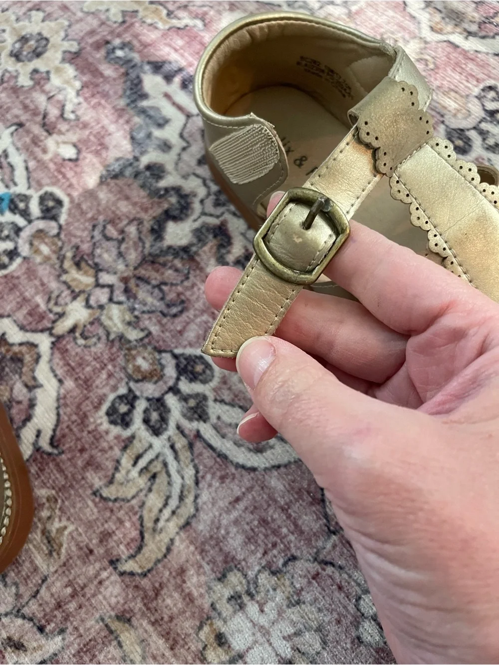Felix & Flora Gold Closed-Toe Sandals